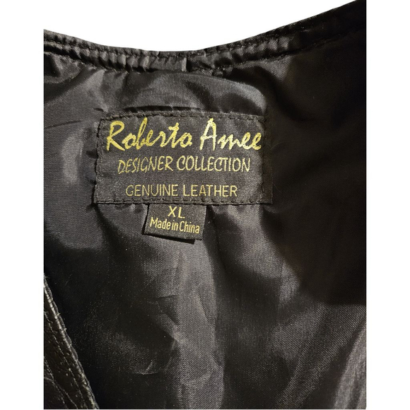 Roberto Amee | Men's Leather Vest XL Black - Picture 3 of 13